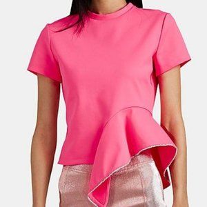 AREA NYC Pink Short Sleeve Embellished Shirt Medium